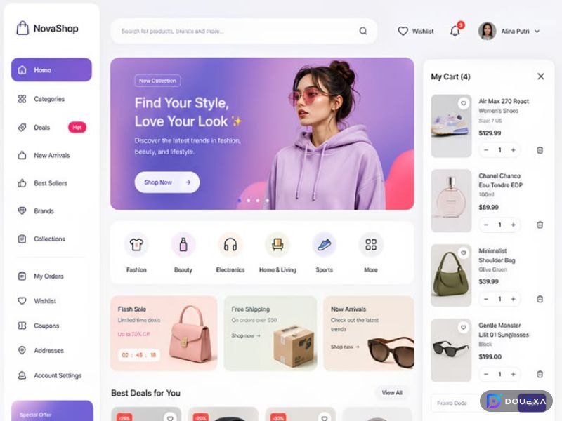 Retail e-commerce platform built by Douexa