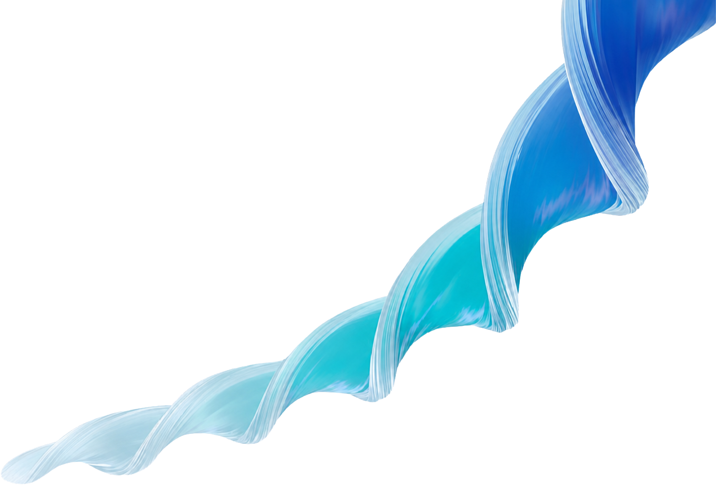Flowing blue and teal data ribbon