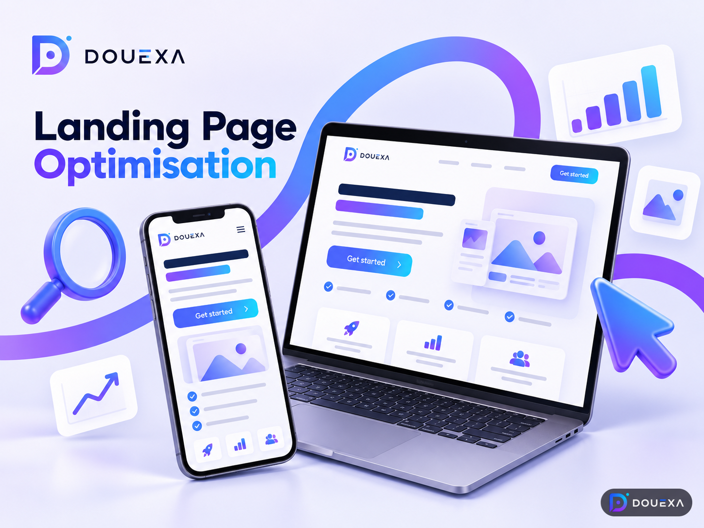 تحسين صفحات الهبوط — مثال على تحسين التحويل والنمو من Douexa