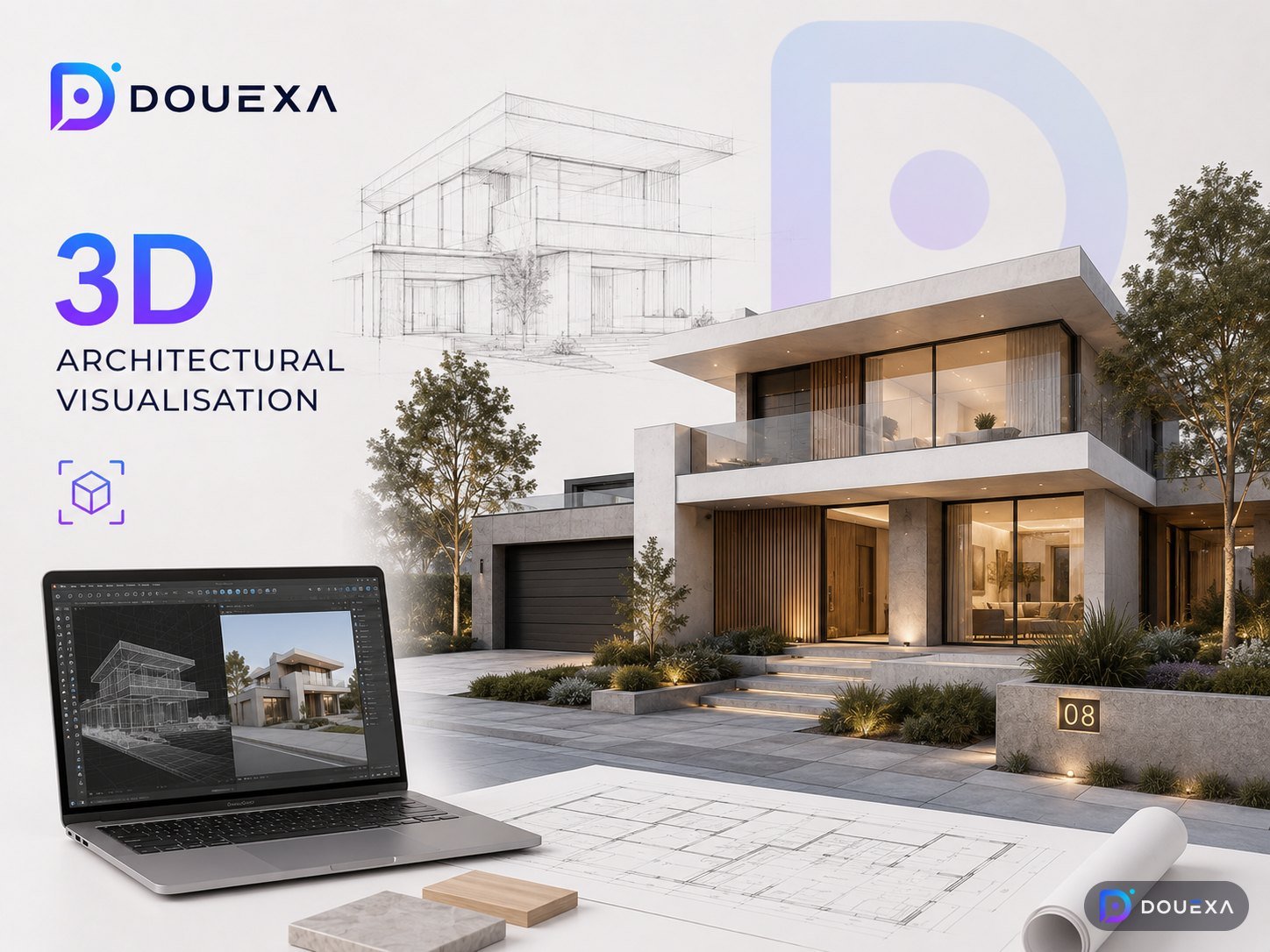 التصور المعماري — مثال على التصميم والتصور 3D من Douexa