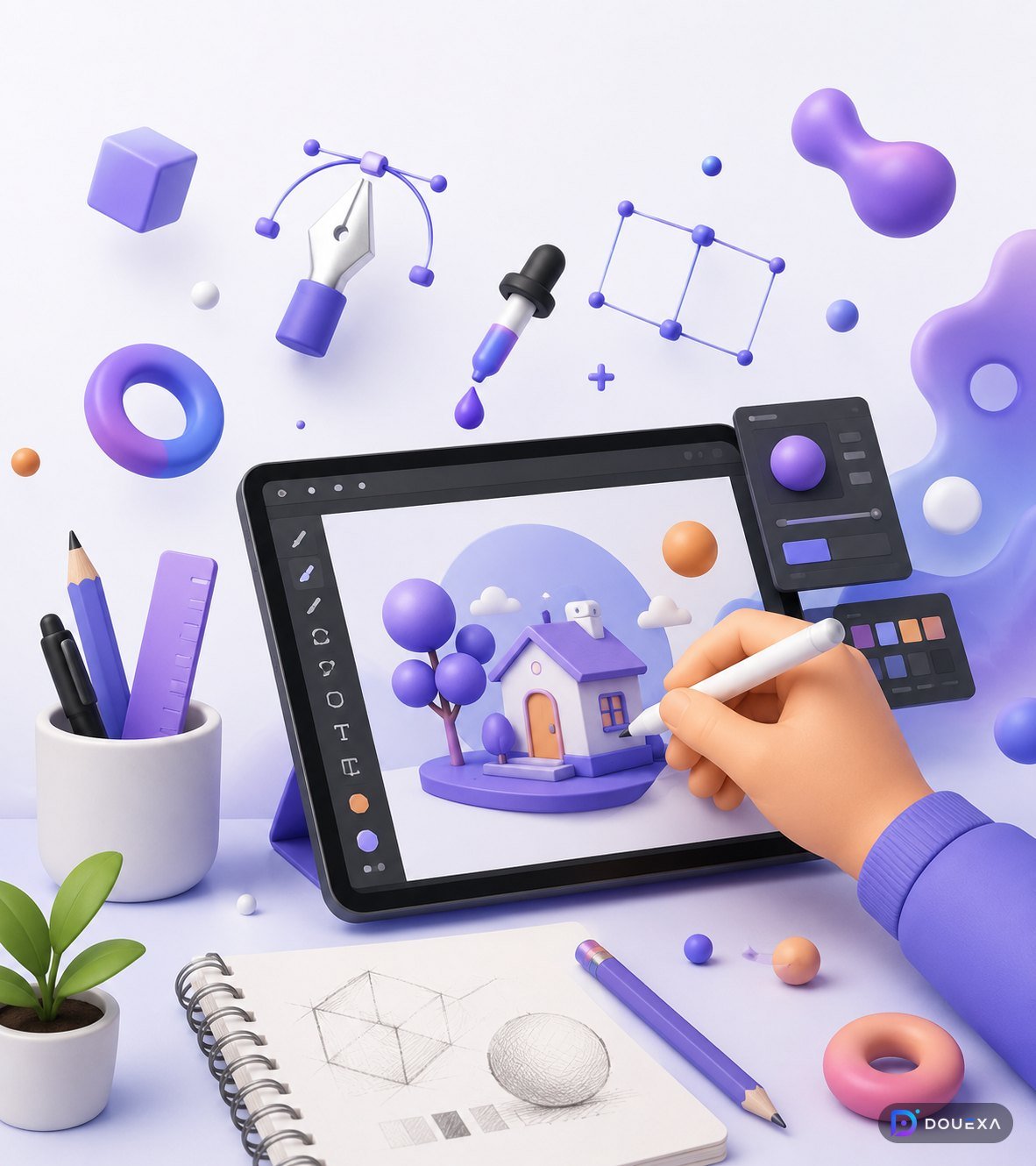 مثال على مشروع تصميم وتصور 3D من Douexa