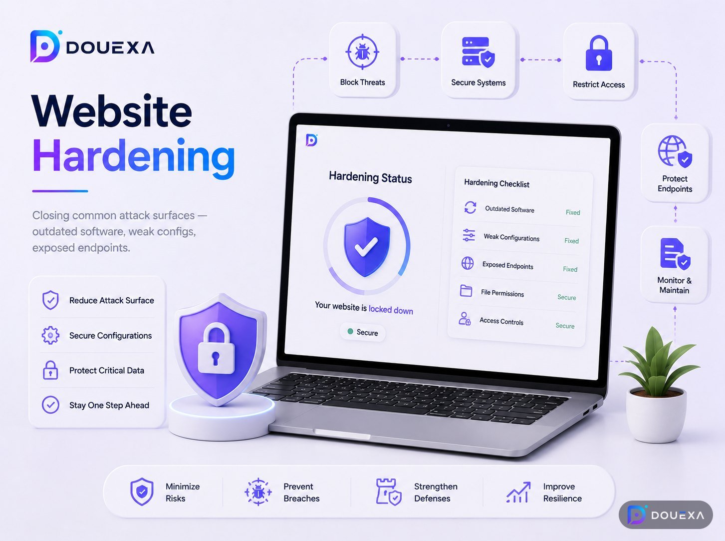 Website-Härtung – Cybersecurity-Beispiel von Douexa