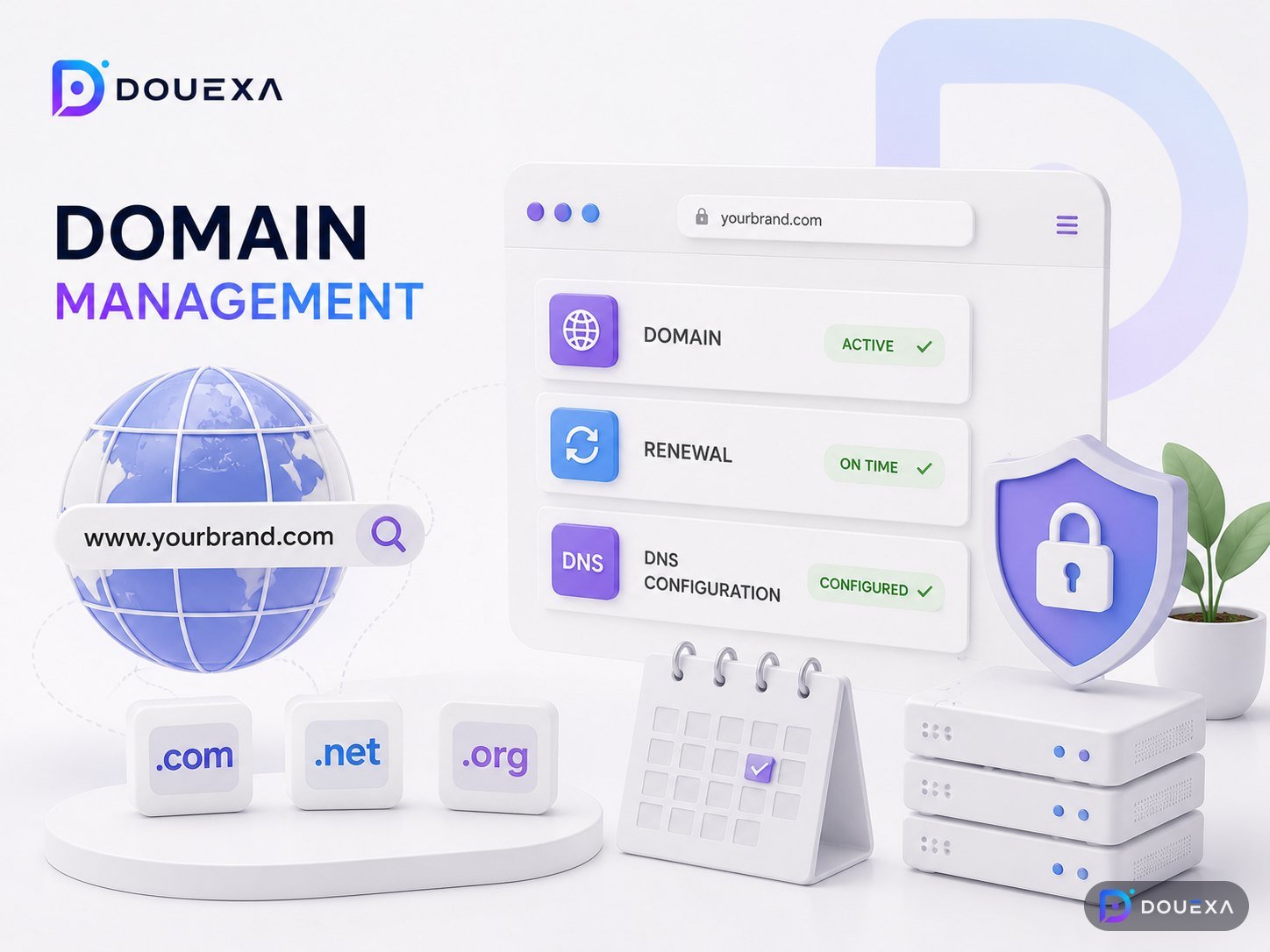 Gestión de dominios — Ejemplo de Hosting, Cloud e Infraestructura de Douexa