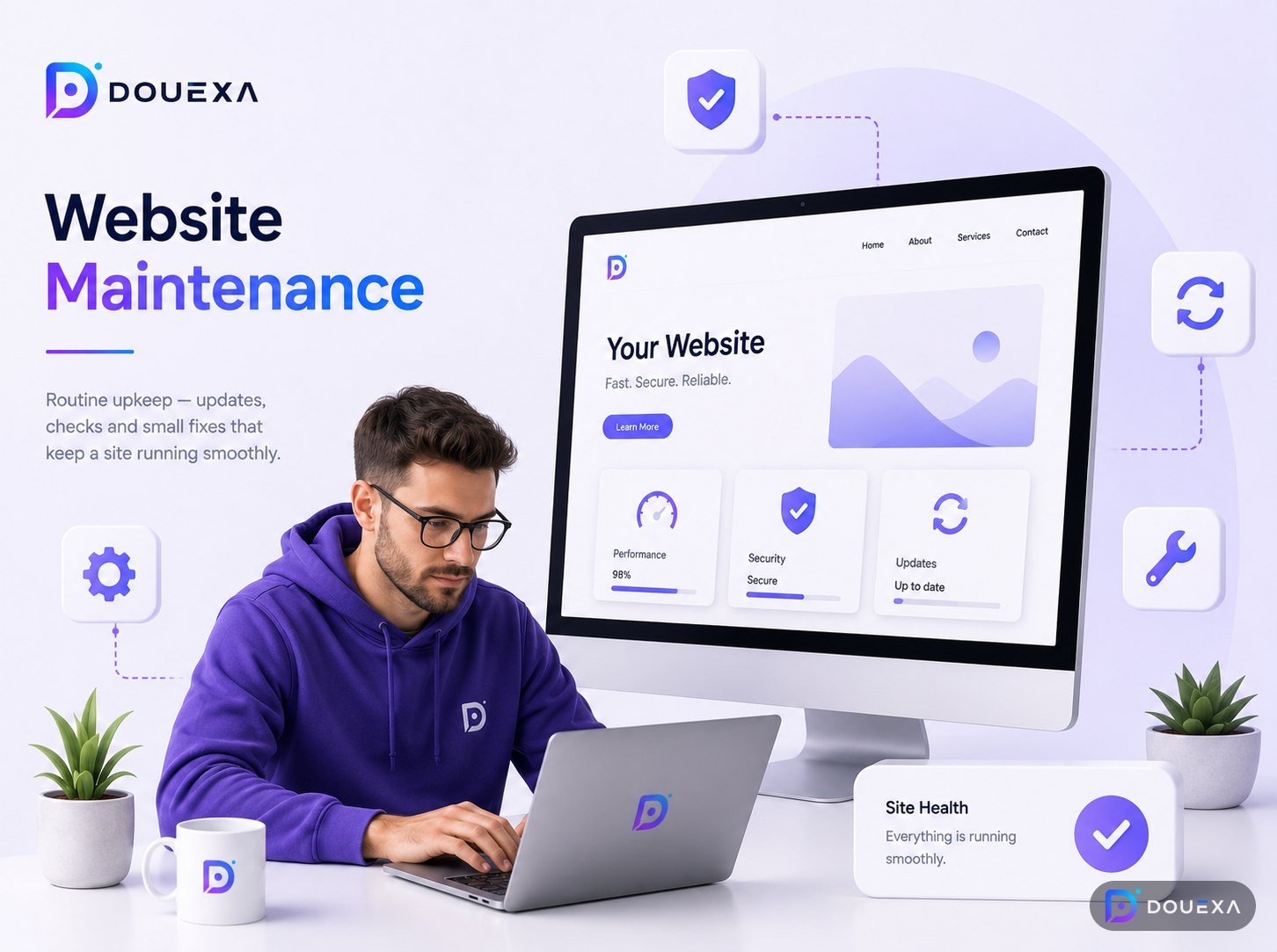 Website-Wartung — Beispiel für Wartung & technischen Support von Douexa