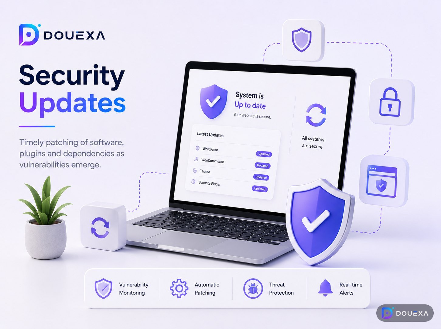 Sicherheits-Updates — Beispiel für Wartung & technischen Support von Douexa