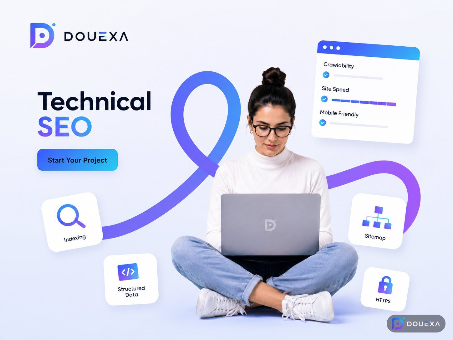 Technisches SEO — Beispiel für Suchmaschinenoptimierung von Douexa