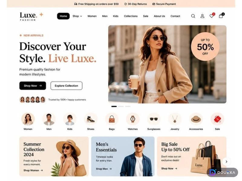 تصميم المواقع الإلكترونية — مثال على تصميم واجهة وتجربة المستخدم (UI/UX) وتصميم المنتجات من Douexa