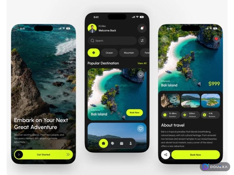 تصميم تطبيقات الهاتف المحمول — مثال على تصميم واجهة وتجربة المستخدم (UI/UX) وتصميم المنتجات من Douexa